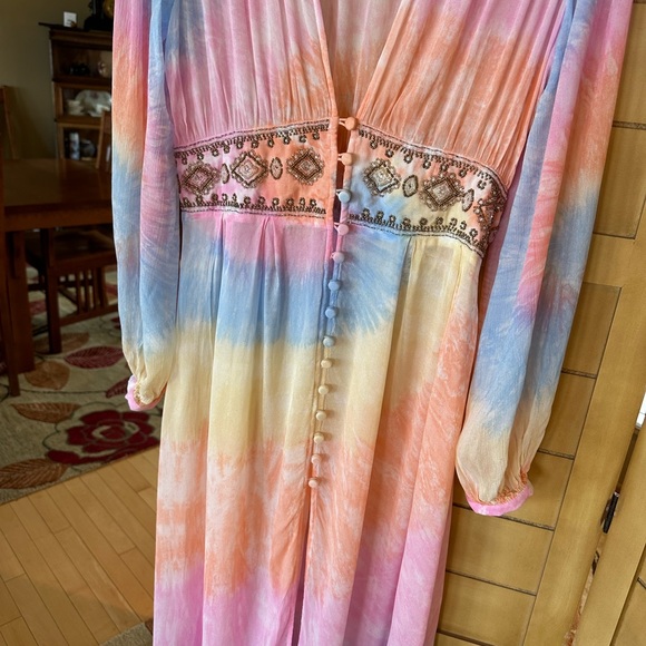 Free People Summer of Love Kimono maxi dress xs - Picture 6 of 14